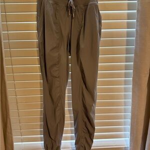Lululemon Athletica Tan Track Pants with Elastic Cuffs